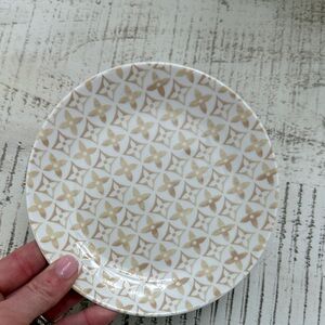 Louis Vuitton Cream and Tan Floral Plate